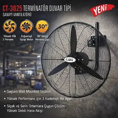 Cata TERMİNATÖR Duvar Tipi Sanayi Vantilatörü CT-3025