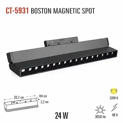 Cata 24W 3200K Günışığı Boston Magnetic Spot CT-5931