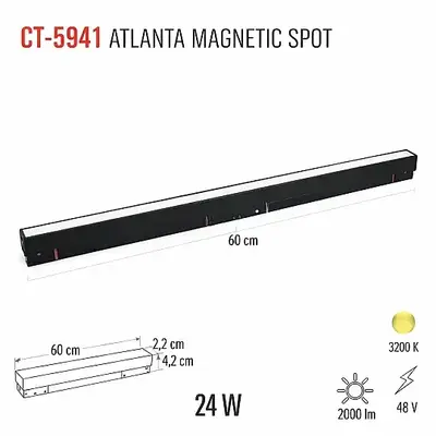Cata 24W 3200K Günışığı Atlanta Magnetic Spot CT-5941