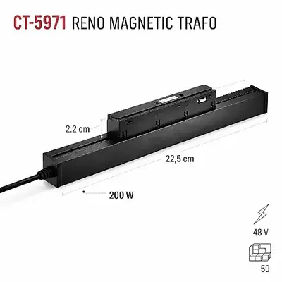 Cata 200W Siyah Reno Magnetic Trafo CT-5971