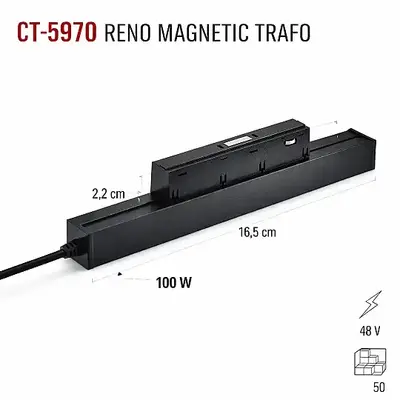 Cata 100W Siyah Reno Magnetic Trafo CT-5970