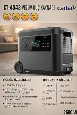 Cata 2500W Vezüv Güç Kaynağı CT-4043