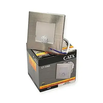 Cata 1.5W 6400K Beyaz Saten Kare Sensörlü Koridor Armatürü CT-5183-B