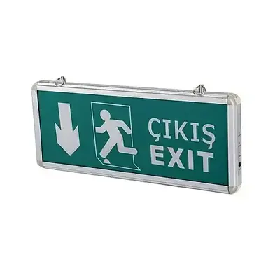 Cata 3W Yeşil Aşağı Çıkış Exit Armatürü CT-9167