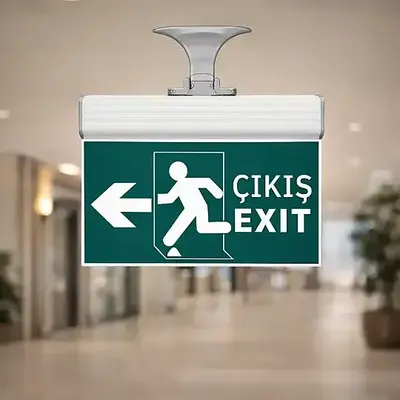 Cata 3W Yeşil Sol Çıkış Exit Tavan Armatürü CT-9165