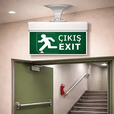 Cata 3W Yeşil Sağ Çıkış Exit Tavan Armatürü CT-9163