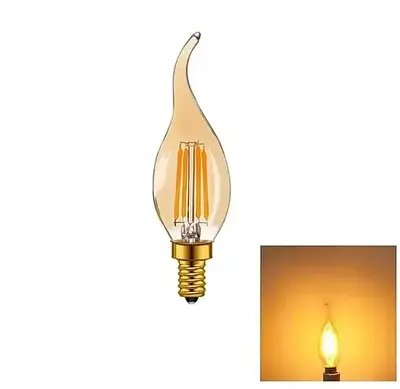 Cata 4W Amber Amber Kıvrık Rustik Buji E14 Led Ampul CT-4281