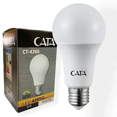 Cata 12W 6400K Beyaz Standart Led Ampul E27 CT-4266-B