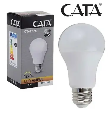 Cata 15W 3200K Günışığı Standart Led Ampul E27 CT-4274-G