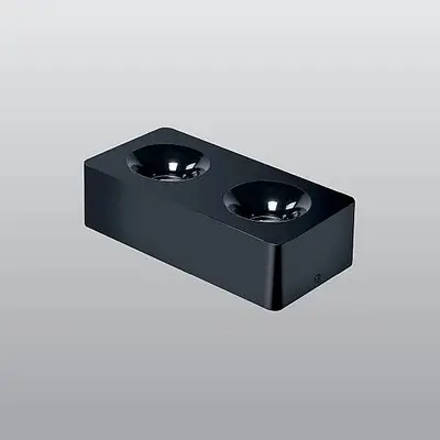 ACK 2x10W 6500K Beyaz 2100lm Kamaşma Önleyici İkili Sıva Üstü Spot (208x102 mm Siyah Kasa) AH12-01231