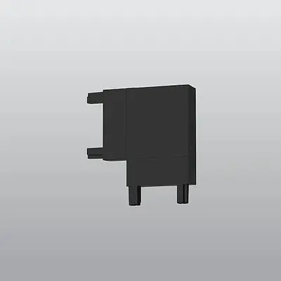 ACK 48V Magnetik Ray Aksesuarı - 90° Yatay Bağlantı Aparatı Sıvaüstü Siyah (Kod: AD45-96000)