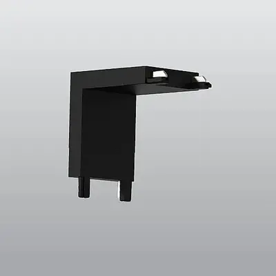 ACK 48V Magnetik Ray Aksesuarı - 90° Dikey Bağlantı Aparatı Sıvaüstü Siyah (Kod: AD45-97200)