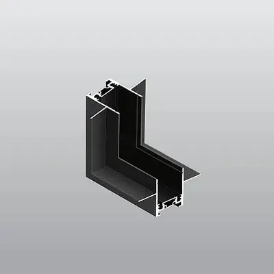 ACK 48V Magnetik Ray Aksesuarı - 90° Dikey Bağlantı Aparatı Sıvaaltı Siyah (Kod: AD45-95000)