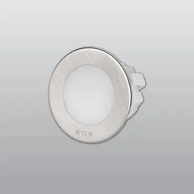 ACK 1,5W Mavi Işık Sıva Altı Gömme LED Merdiven ve Duvar Apliği (Saten Kasa - Yuvarlak) AH07-00764