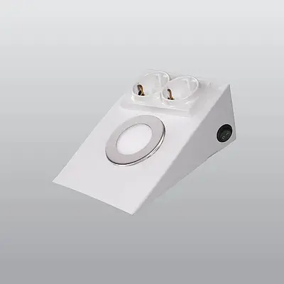 ACK 2,5W 3000K Günışığı 225lm Çift Prizli LED Tezgah Altı Armatür (Beyaz Kasa) AH11-00200