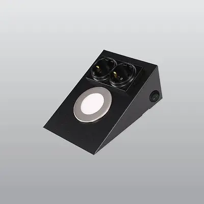 ACK 2,5W 6500K Beyaz 225lm Çift Prizli LED Tezgah Altı Armatür (Siyah Kasa) AH11-00231