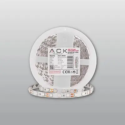 ACK 12V-DC 3000K Günışığı 60 LED/mt 3 Chip Ecoline LED Şerit (5mt Rulo) AS01-00300