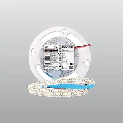 ACK 12V-DC 4000K Ilık Beyaz 240 LED/mt 2835 Yüksek Yoğunluklu LED Şerit (5mt Rulo) AS01-02801