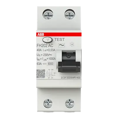 FH202 AC-40/0,03 2x40A 30mA Kaçak Akım Koruma Rölesi ABB