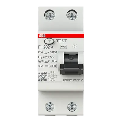 FH202 A-25/0,03 2x25A 30mA Kaçak Akım Koruma Rölesi ABB