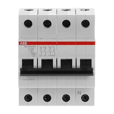 SH 203-C 25 NA 4x25A 6kA C eğrisi W Otomatik Sigorta ABB