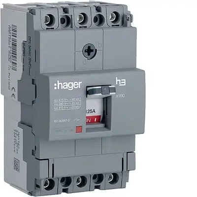 MCCB X160 125A 40kA KOMPAKT ŞALTER Hager
