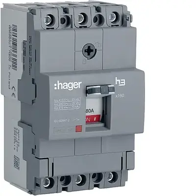 MCCB X160 80A 25kA KOMPAKT ŞALTER Hager