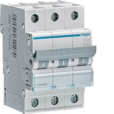 3x25A 6kA C EĞRİSİ W OTOMATİK SİGORTA Hager