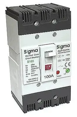 B160 80-100A 25KA 3P TERMİK AYARLI KOMPAKT ŞALTER Sigma