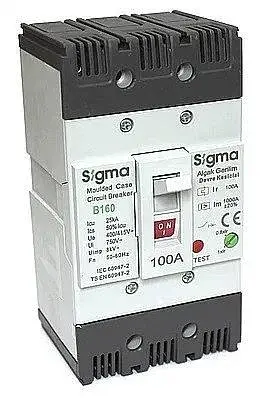 B160 100-125A 25KA 3P TERMİK AYARLI KOMPAKT ŞALTER Sigma
