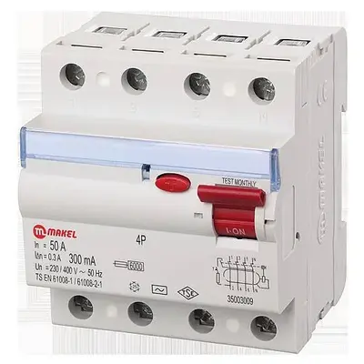 4x32A 30MA -AC- Kaçak Akım Koruma ŞALTER (Hayat Korumalı) Makel