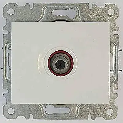 DEFNE BEYAZ UYDU PRİZİ TEKLİ GEÇİŞLİ 4dB F KONNEKTÖRLÜ Makel