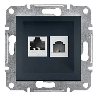 ASFORA ANTRASİT RJ11+RJ45 CAT6 PRİZ Schneider Electric