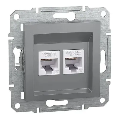 ASFORA ÇELİK 2xRJ45 CAT6 UTP DATA PRİZİ Schneider Electric