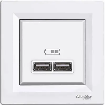 ASFORA BEYAZ USB PRİZ 1,2A Schneider Electric