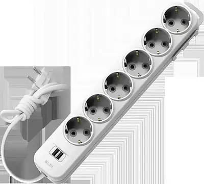 MYRA 6LI USB Lİ Çocuk Korumalı TOPRAKLI GRUP PRİZ 2mt El-Bi