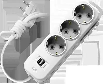 MYRA 3LÜ USB Lİ Çocuk Korumalı TOPRAKLI GRUP PRİZ 3mt El-Bi