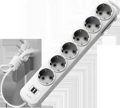 MYRA 6LI USB Lİ Çocuk Korumalı TOPRAKLI GRUP PRİZ 3mt El-Bi