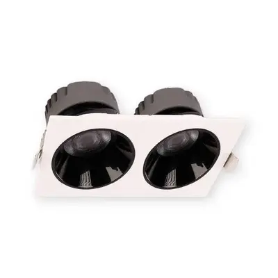 ACK 2x10W 4000K Ilık Beyaz 1740lm Kamaşma Önleyici İkili Sıva Altı Spot (167x88 mm Beyaz Kasa) AD10-01610