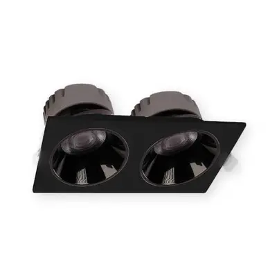 ACK 2x18W 3000K Günışığı 3060lm Kamaşma Önleyici İkili Sıva Altı Spot (216x115 mm Siyah Kasa) AD10-02601