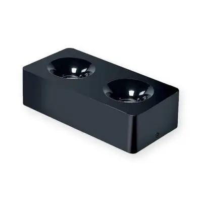 ACK 2x10W 3000K Günışığı 2000lm Kamaşma Önleyici İkili Sıva Üstü Spot (208x102 mm Siyah Kasa) AH12-01201