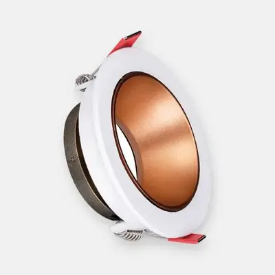 ACK Alüminyum Boş Spot Kasası / Armatürü Yuvarlak (Tekli) (Beyaz-Rose Gold) AH03-07220