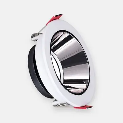ACK Alüminyum Boş Spot Kasası / Armatürü Yuvarlak (Tekli) (Beyaz-Platin Silver) AH03-07230