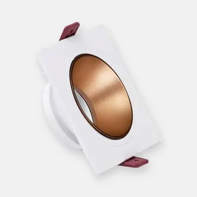 ACK Alüminyum Boş Spot Kasası / Armatürü Kare (Tekli) (Beyaz-Rose Gold) AH03-07020