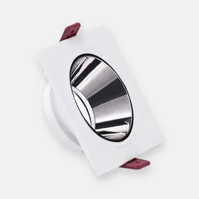 ACK Alüminyum Boş Spot Kasası / Armatürü Kare (Tekli) (Beyaz-Platin Silver) AH03-07030