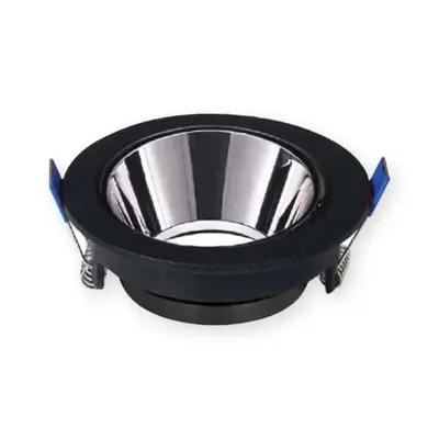ACK Alüminyum Boş Spot Kasası / Armatürü Yuvarlak (Siyah-Platin) AH03-08231