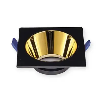 ACK Alüminyum Boş Spot Kasası / Armatürü Kare (Siyah-Gold) AH03-08021