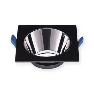 ACK Alüminyum Boş Spot Kasası / Armatürü Kare (Siyah-Platin) AH03-08031