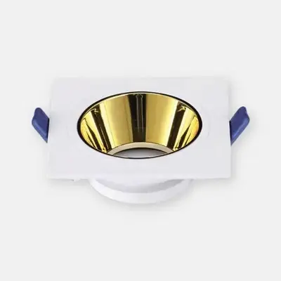 ACK Alüminyum Boş Spot Kasası / Armatürü Kare (Beyaz-Gold) AH03-08020