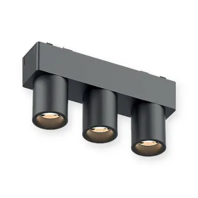 ACK 6W 3000K Günışığı 48V Magnetik Ray Armatürü Üçlü Mini Silindir Spot Siyah Kasa AD45-05501